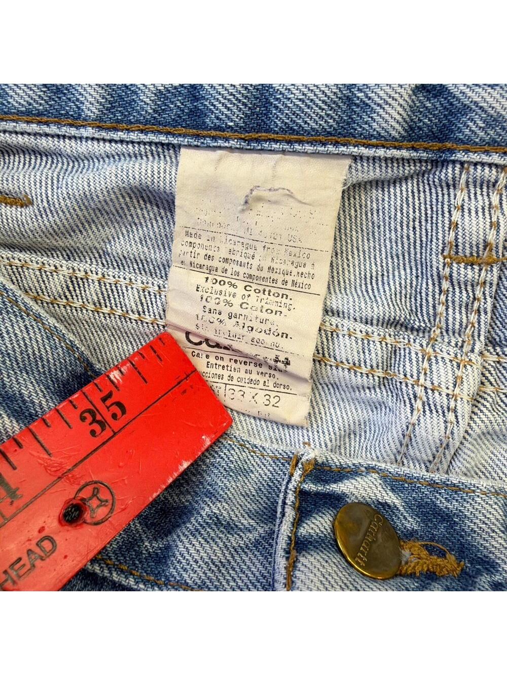 CARHARTT Denim Jeans Size 33X32 light wash jeans With Excellent Fade - Picture 5 of 6